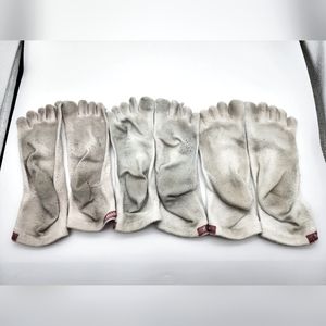 Lot of 3 pairs of Injinji Performance Toesocks Mens Size Large Mini Crew White